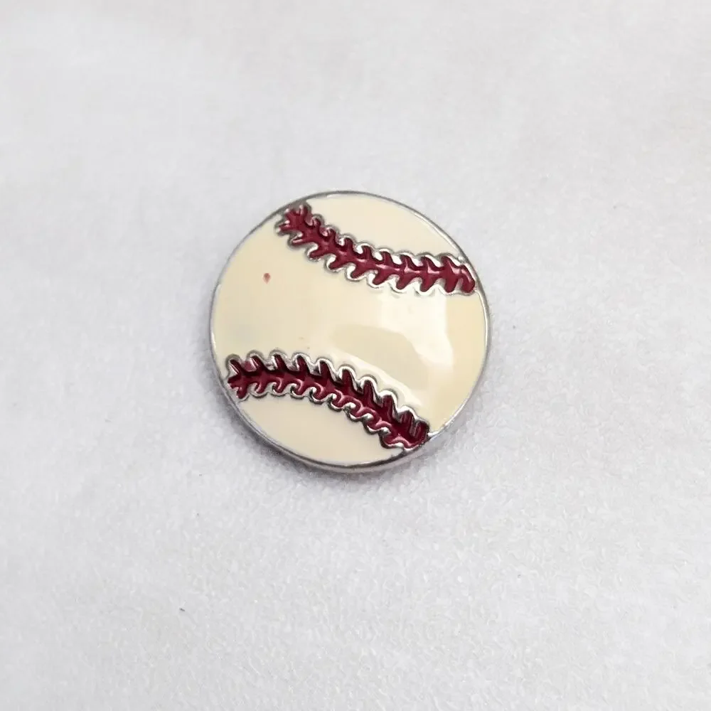 Snap Button Charm - Baseball Design